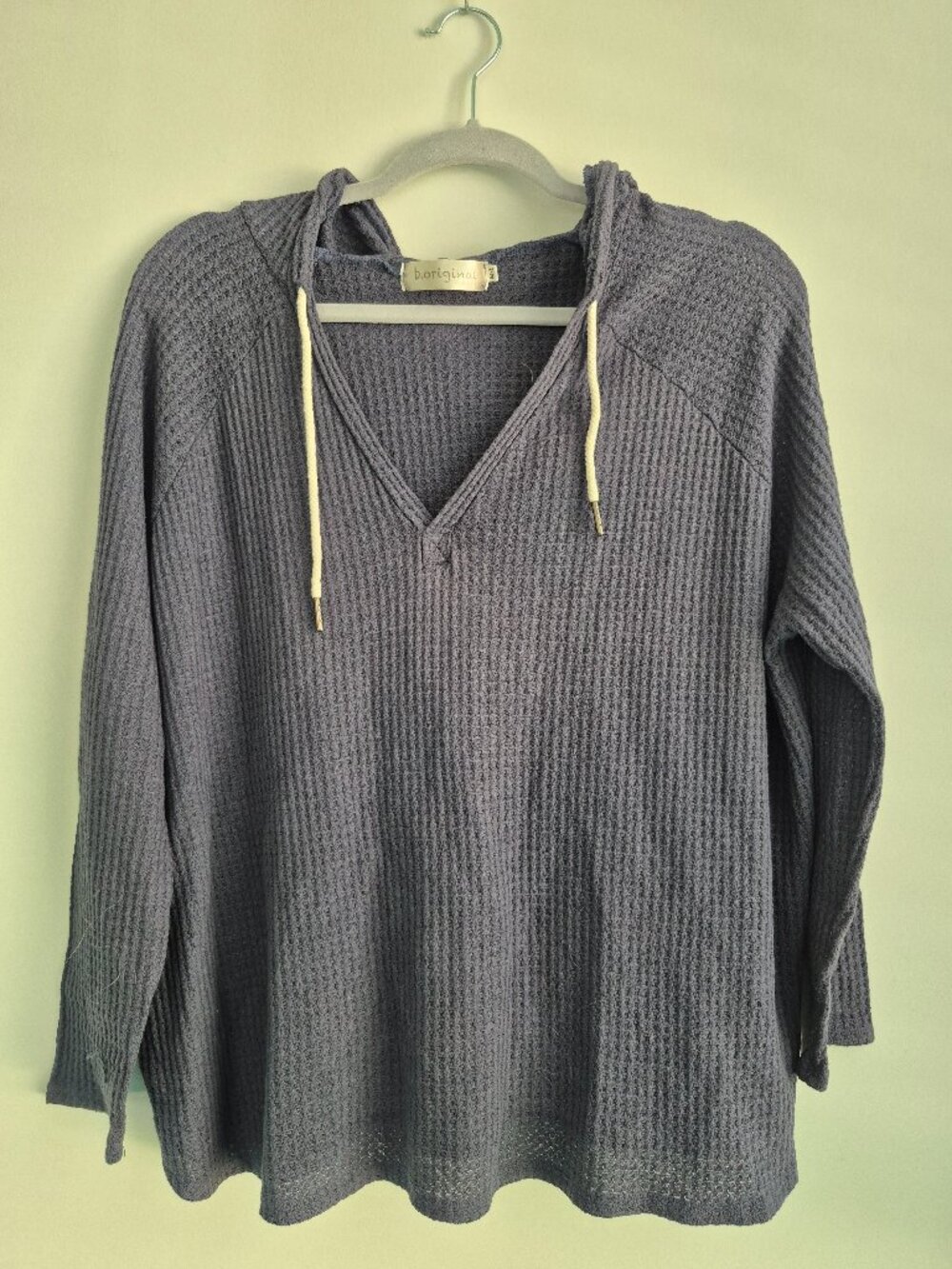 b.original by Shoe Fly Waffle Knit Pullover – Blue – Size L